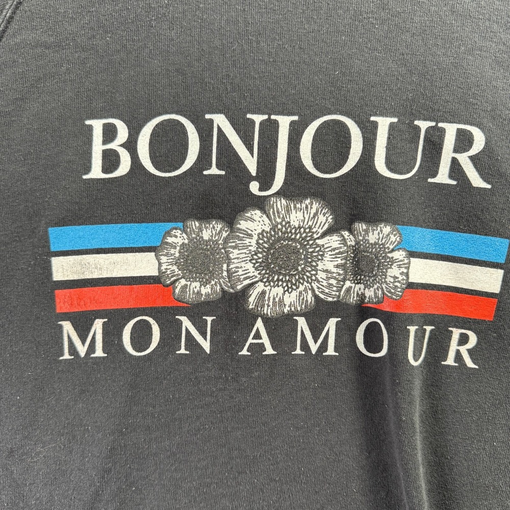 Daisy Street Bonjour Mon Amour Womens Size 10 Sweatshirt Black Long Sleeve - Picture 8 of 9